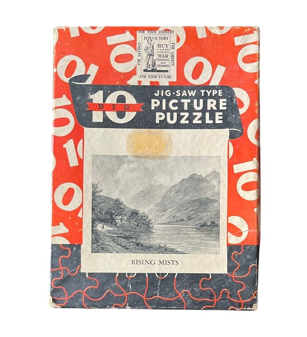 Vintage Big 10 Interlocking Jigsaw Picture Puzzle - Rising Mists